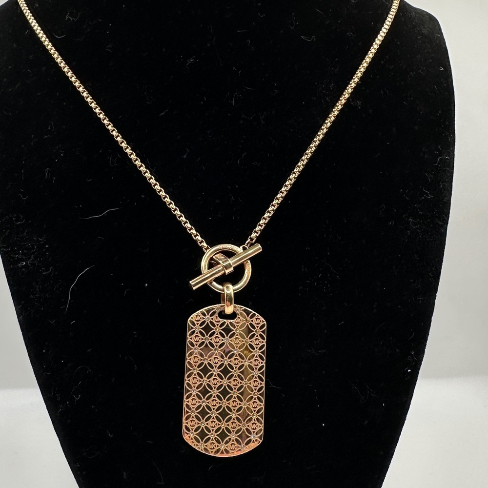 Michael Kors Gold Dog Tag Necklace